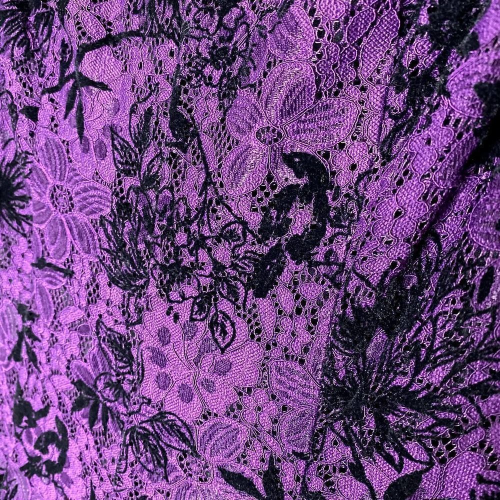 Danny & Nicole Floral Lace Velvet Fit & Flare Dress Purple Black Halloween 8 - Picture 7 of 15